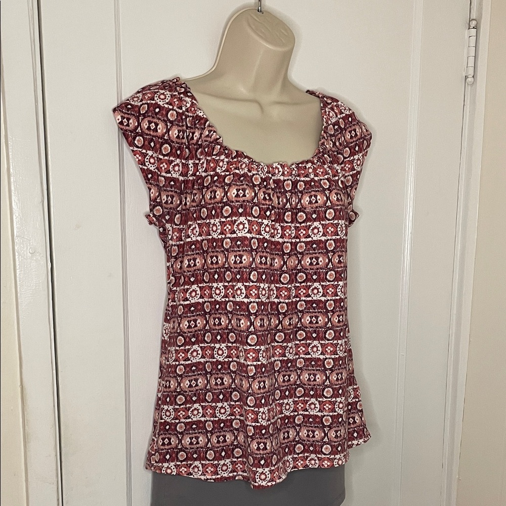 Carve Designs Red and White Patterned Blouse